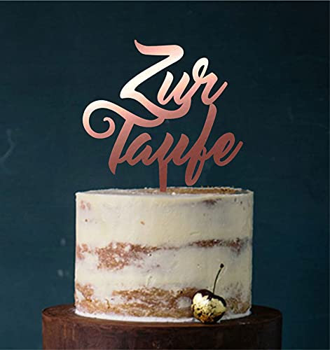 Cake Topper Acryl/Holz Zur Taufe heilige Taufe, Topper, Caketopper, Einstecker, Stecker, Torte, Kuchen, Tortenstecker (Spiegel Bronze (Einseitig)) Art.Nr. 5180