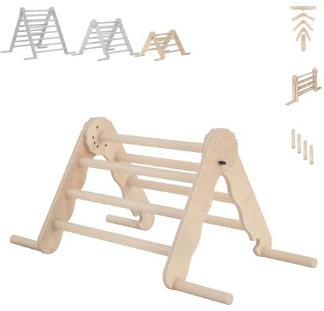 MAMOI® Klettergerüst Indoor. Kletterdreieck aus Holz. Baby Kinder Klettern. Kletterturm. Kletterbogen. Klettergerüst Montessori Spielzeug ab 1 Jahr 2/3 Jahre