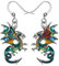 NEWEI Fantasy Emaille Drachen Ohrringe für Frauen Mädchen Kinder Drachen Schmuck Geschenke Charms (Emerald Green)