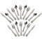 Silver Plastics Cutlery Set with Knives Forks Spoons Elegant Tableware Attractive Dinnerware Silverware Plastic Sets for Home Picnic Party Hotel Restaurant Includes 6 Knife 6 Spoon 6 Fork (18 Pieces)