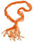 Avalaya Collier multirangs en perles de verre semi-précieuses Orange 66 cm x 12 cm