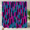 Batmerry Duschvorhang im Retro-Stil, Lila und Rosa, Neon, gestreift, Violett und Blau gestreift, wasserdichter Stoff, Duschvorhänge für Badezimmer mit 182,9 x 182,9 cm.