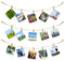 Porte-photos avec 50 pinces à photos, Porte-photos à suspendre, Porte-photos à clipser pour suspendre les œuvres d'art des enfants sur le mur, Décoration de la maison