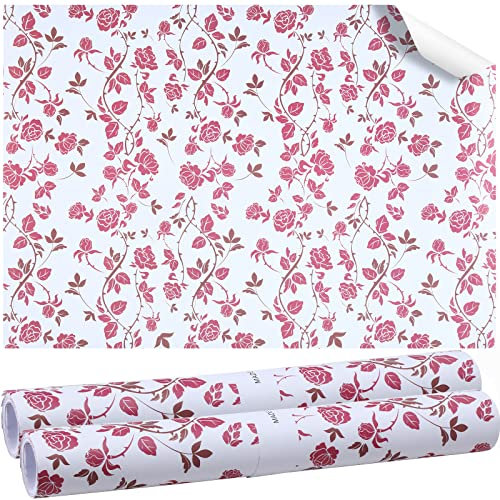 24 Blatt Schubladeneinlagen für Kommode, duftende Schubladeneinlagen, Schubladenpapier, nicht klebend, Blumendruck, duftend, groß, 40 x 57 cm, für Küchenschrank, Zuhause, Regalschrank (Rosenstil)