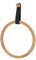 Porte-serviettes circulaire en bambou avec fixation en cuir synthétique, porte-serviettes 21 cm pour lavabo avec fixation adhésive sans trous (Porte-serviettes noir)