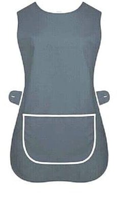 BILMASEE, Dark Grey Universal Ladies Women Tabard Apron Overall Workwear Kitchen Catering Cleaning Bar Pocket. Twill Cotton Blend (Xlarge)