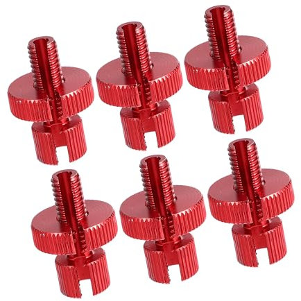 A ABSOPRO Motorcycle Brake Clutch Cable Line Adjuster Screw M8 Red (Set of 6)