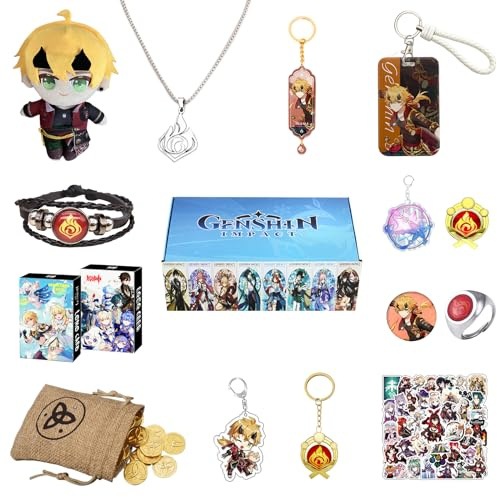 Nahida Genshin Impact Porte - clés for Décoration, Genshin Impact Boîte cadeau, Genshin Impact Cadeaux Set, (Thoma)