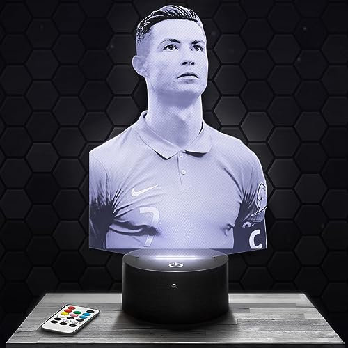 Nachttischlampe - Touch-Nachtlicht Cristiano.R Portugal 3D-LED-Lampe Illusion, Geschenkidee Weihnachten Geburtstag Junge und Mädchen Nachttischlampe Kinder- oder Erwachsenenzimmer TOP
