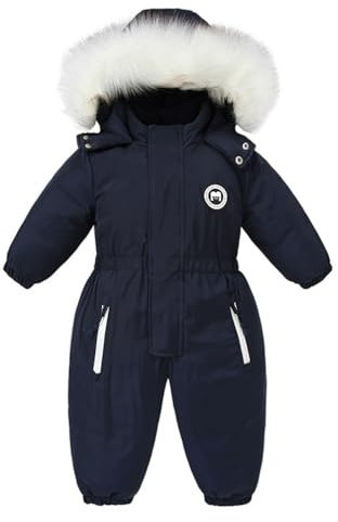 Bébé Filles Habits de Neige Barboteuse Enfant Imperméable Combinaison Vestes de Ski Garçons Toison Manteau Coupe-Vent Vêtements D'Extérieur 2-3 Ans
