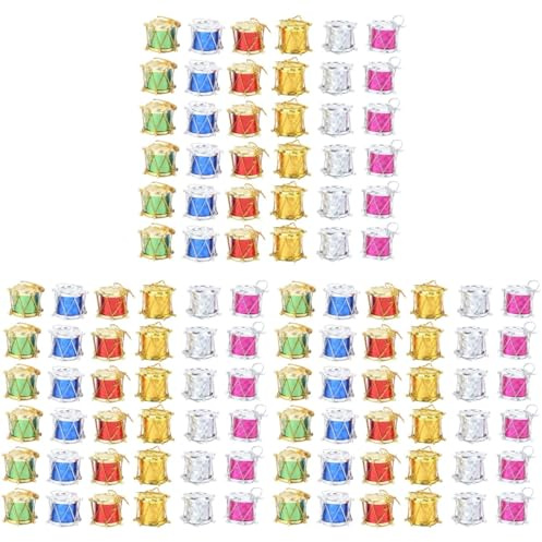 Amosfun WeihnachtsanhäNger Mini Trommel HäNgende Verzierung Bunte Glitzer Christbaumschmuck 3X6 cm FüR Weihnachtsbaum Dekoration Zuhause BüRo Party
