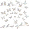 48 Pezzi Sun Catcher Sticker Adesivi Anticollisione Suncatcher Sticker Adesivi Anticollisione per Uccelli Prisma Farfalla Adesivi per Finestre Anti-Collisione