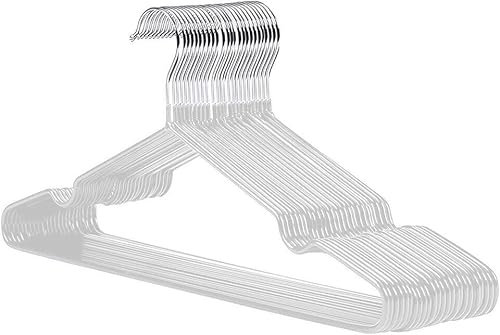 ARA CHOICE Grucce appendiabiti in metallo rivestite in gomma, resistenti, per adulti, salvaspazio, sottili e antiscivolo, cromate, per vestiti, indumenti, guardaroba, pantaloni, cappotti e completi