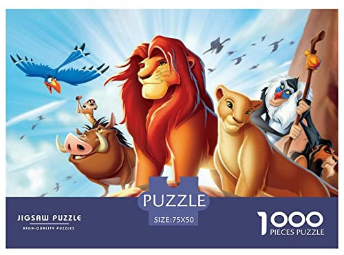 Puzzles Für Erwachsene Der König der Löwen Puzzle 1000 Teile,Cartoon Puzzles,Premium Holzpuzzle Puzzle,Geburtstagsgeschenk,Schwierige Und Herausforderung Geschenke Spielzeug 1000pcs (75x50cm)