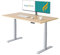 Ergofino höhenverstellbarer Schreibtisch 160x80 cm, elektrisch Schreibtisch mit GS-Zertifiziert, 2 Motoren, 3-Fach Teleskop, 3 Memoryfunktion, Gestell Grau inkl. Buche Tischplatte