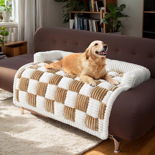 LiveGo Haustier-Couch-Überzüge für Sofa, Hundesofa-Bettenmatte, waschbare Plüsch-Couch-Abdeckung für Hund, Möbelschutz-Hundesofa-Matte für Hunde und Katzen, Flauschiges Hundecouch-Bett