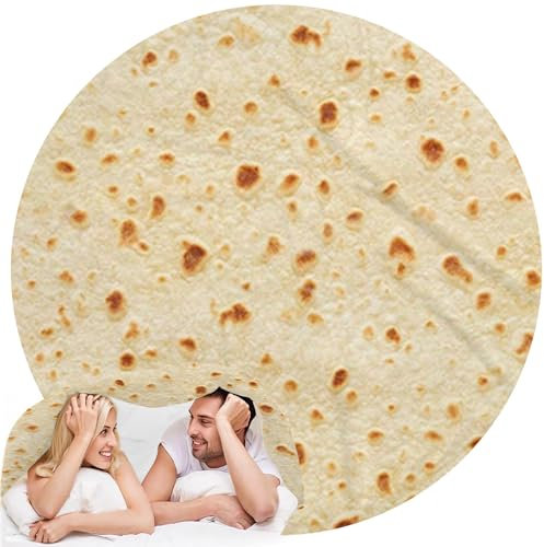 Burrito Tortilla-Decke – lustige, realistische Flanell-Überwurfdecke für Erwachsene und Kinder, Geschenke für Kinderbett, Sofa, Outdoor, 120 cm