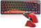 MAMBASNAKE X Attack Shark Conjunto Teclado X65PRO HE de Disparo Rápido y Mouse X11 Gaming, Interruptor Magnético, Precisión RT de 0.01mm 8KHz, Conexiones BT/2.4G/USB-C, Base de Carga Magnética - Rojo