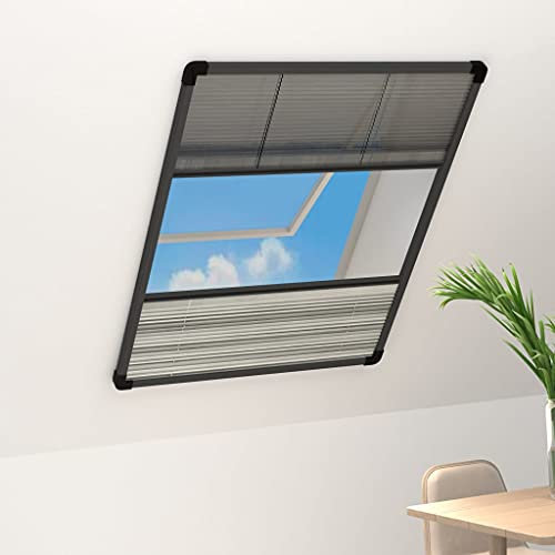 Générique Moustiquaire plissée pour fenêtre Aluminium 80x120 cm,Décorations,Habillages de fenêtre,Moustiquaires pour fenêtre-148684