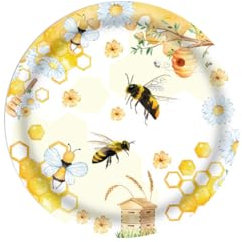 MEZHEN Biene Partygeschirr Kindergeburtstag Deko Bienen Geburtstag Party Geschirr Bee Pappteller Becher Servietten Geburtstagsparty Sommerparty Babyparty Herbst Tischdeko