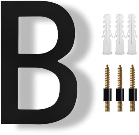 Panneau d'adresse extérieur esthétique et fonctionnel de 20,3 cm en finition noire élégante (B)