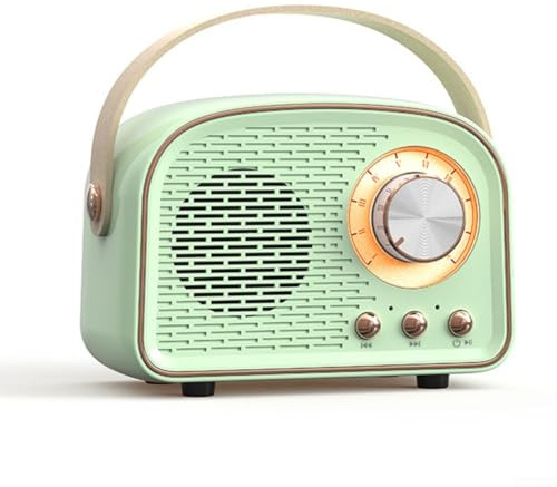 Retro Cute Speaker With FM Radio Speaker, Portable Birthday Presents Wireless Speaker, For Teen Boys, Girls, Women, Men(Green)