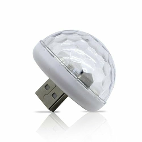 3 Mini USB Party Disco Ball Light Sound Activated LED Car Atmosphere Stage Light