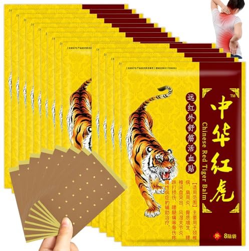 112 Stück Schmerzlinderung Patch, Tiger Soreness Relief Patch, Chinesische Ferninfrarot Pflaste, Selbstklebende Wärmepflaster, Schmerzlinderung Pflaster für Rückenmuskel- und Gelenkschmerzen