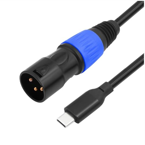 Iegefirm Type C to XLR Male Aux Audio Cable Type C to XLR Male Output Stereo Cord USB Type-C Male to XLR Male Cable Plug and Play