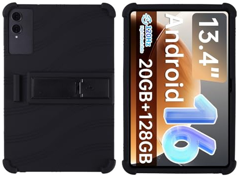 YKWXSC Hülle für TECLAST T65 Tablet 13,4 Zoll, Silikon Leicht Stoßfest Schutzhülle mit Ständer, Schwarz