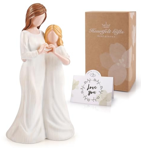 Mum Daughter Figurine Mother Daughter Figurine Mum Gifts Figures from Daughter, Close to Me Best Mum Gift for Mothers Day for Bride Present Hand-Painted Figurines Mum and Daughter (Beige)