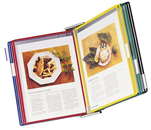 Djois, 417209 - Wandmontiertes Präsentationssystem Edelstahl Tarifold, A4, 10 Taschen, Linksseitige Einlage, Sortiert, 1 Stück, Zubehör, Küche, Lebensmittelindustrie, Waschbar, Hygiene, Erweiterbar