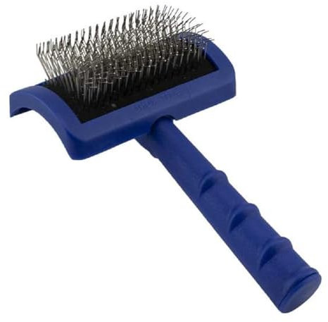 Show Tech Tuff On Tangles Long Pin Slicker Brush - Professional Dog Slicker Brush for Dogs | Suitable for Long-Haired Pets | Ergonomic Design | Enhance Your Pet's Coat Health & Appearance - Firm
