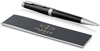 Parker Premier Ballpoint Pen | Deep Black Lacquer with Chrome Trim | Medium Point Black Ink Refill | Premium Gift Box