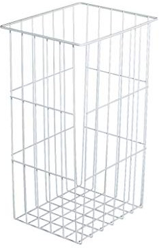 Gedotec Wäschekorb Weiss Gitterkorb Wäsche-Korb mit Einhänge-Funktion | Wäschesammler stapelbar | BxTxH 430 x 270 x 430 mm | Metall RAL 9010 weiß pulverbeschichtet | 1 Stück - Korb zum Einhängen