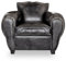 Casa Padrino Art Deco Echtleder Sessel Buffalo Leder/Antik-Schwarz - Clubsessel - Lounge Sessel - Vintage