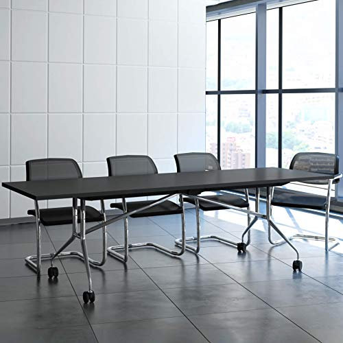 Weber Büro Falttisch Klapptisch 2.400 x 1.000 mm Libro Anthrazit Konferenztisch klappbar rollbar auf Rollen mobil