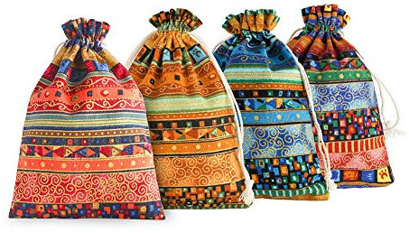 SumDirect 20Pcs Jutesäckchen Jutebeutel, Geschenksäckchen, Jute Sack, Baumwolle Säckchen mit Kordelzug, Kleine Stoffbeutel für Weihnachten Kindergeburtstag Hochzeit Party und Weihnachten (13x18cm)
