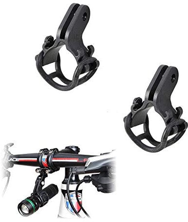 Kbrotech Fahrradlicht-Taschenlampen-Halterung, Clip-Halterung für Rennrad, verstellbar, kompatibel mit GoPro-Kamera-Halterungsadapter (2 Stück)