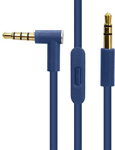 EARLA TEC Replacement Audio Cable Cord Wire with in line Microphone and Control for Beats by Dr Dre Headphones Solo Studio Pro Detox Wireless Mixr Executive Pill (Dark Blue)