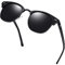 KANASTAL Halbrahmen Sonnenbrille Herren und Damen Klassische Retro Polarisiert Halbrand Sonnenbrille UV400 Schutz mit Metallrahmen, Glänzend Schwarz Rahmen Schwarz Gläser