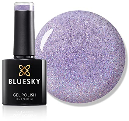Bluesky Gel Nail Polish 10ml, Fairy Godmother - CH16, Purple Glitter | Soft lilac sparkle with a fairytale shimmer that lifts a plain manicure. Cures in 60 seconds and lasts 21 days.