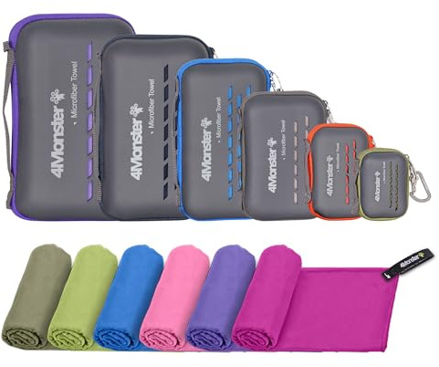 4Monster Mikrofaser-Reisehandtuch, schnelltrocknend, leicht, sehr weich, super saugfähig, kompaktes Camping-Handtuch für Sport, Fitnessstudio, Strand, Camping, Yoga, ziegelrot, Medium(100x50cm)