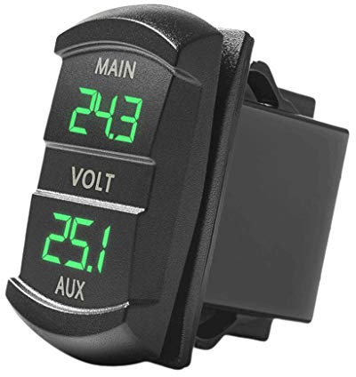 BIlinli Dual Voltmeter Voltage Battery Monitor LED Display Indicator 12V-24V Car Boat Voltage Meter Voltage tester Battery tester