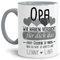 Tassendruck Geschenk Tasse mit Spruch PERSONALISIERT - Bestes Geschenk für Opa von Enkelkindern - Kaffee-Tasse/Geschenkidee Geburtstag Vatertag/Vatertagsgeschenk - Innen & Henkel Grau