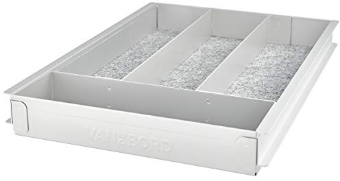 VanDeBord Einschub Aluminium Flach, Schublade, Schubkasten, Drawer, Zubehör für Flugzeugtrolleys, Airline Trolleys und Bord Boxen (Atlas, inkl. Filzeinlage & Unterteilung)
