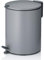 kela Kosmetikeimer Mats, 5 L, Ø 20,5 cm, Metall, hellgrau, Silent-Close, herausnehmbarer Inneneimer mit Tragehenkel, rutschhemmender Boden, 23700