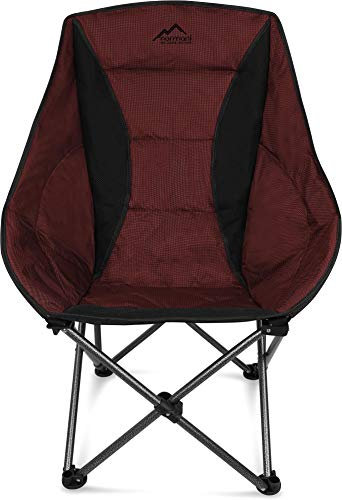 normani Deluxe Campingsessel Relaxsessel XXL Moonchair Schalensitz- Comfort Camping-Stuhl - Gepolsterter Outdoor Klappstuhl, Traglast: 150 Kg (330 lbs) Farbe Rot