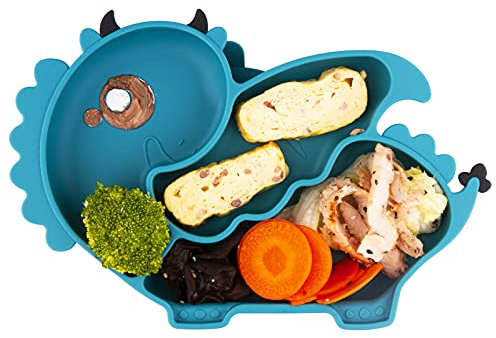 nohlerlife Silikon Teller für Baby Kinder - Babygeschirr, Rutschfest, BPA-frei, Silikonteller Babyteller Saugen Abwaschbar für Spülmaschine, Mikrowellenfest
