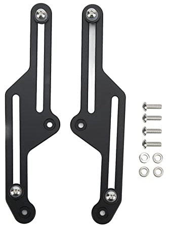 Motorrad Verstellbare Windschutzscheibenhalterung, Motorrad-Windschutzscheibenregler, Paar Motorrad Verstellbare Windschutzscheibenhalterung, Schwarz Eloxiert, Ersatz für Tenere 700 XT700Z 2019-2021